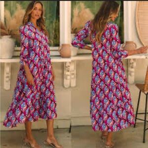 Living In The Moment, Colorful Geometric Midi Dress, size XL